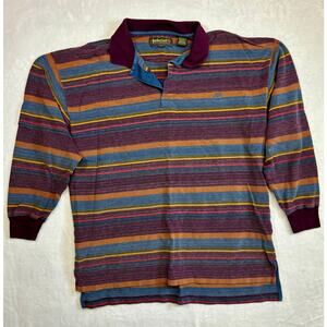 Timberland Weathergear Size Large Striped Collar Shirt Vintage 1995 Long Sleeve
